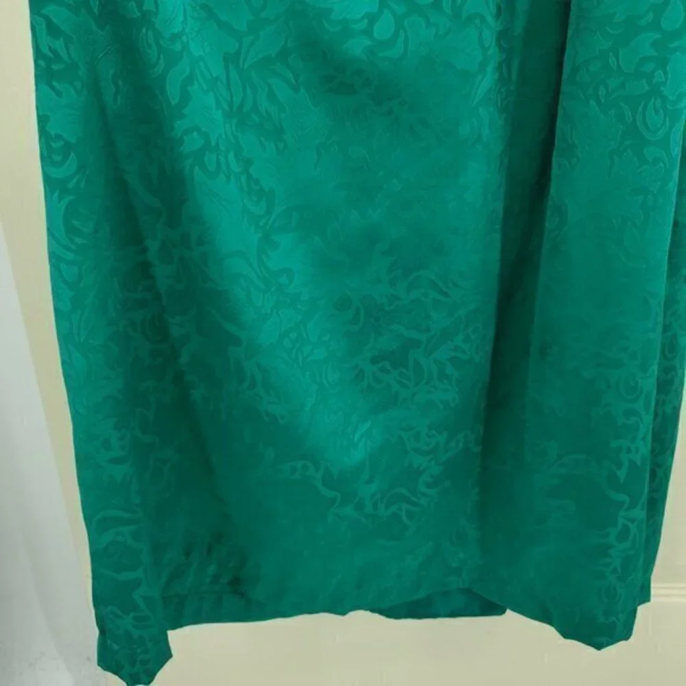 VTG Victoria's Secret Gold Label Full Length Satin Robe M Green